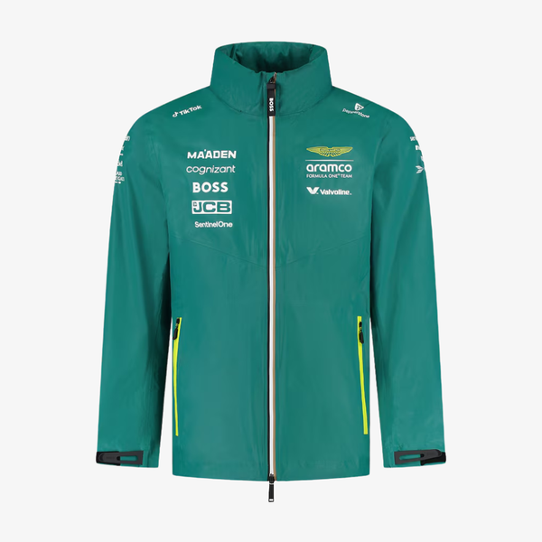 Veste imperméable officielle Aston Martin Aramco Cognizant F1 2025 – Rain Jacket