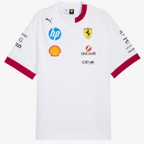 Scuderia Ferrari 2025 Drivers Oversized T-Shirt – White