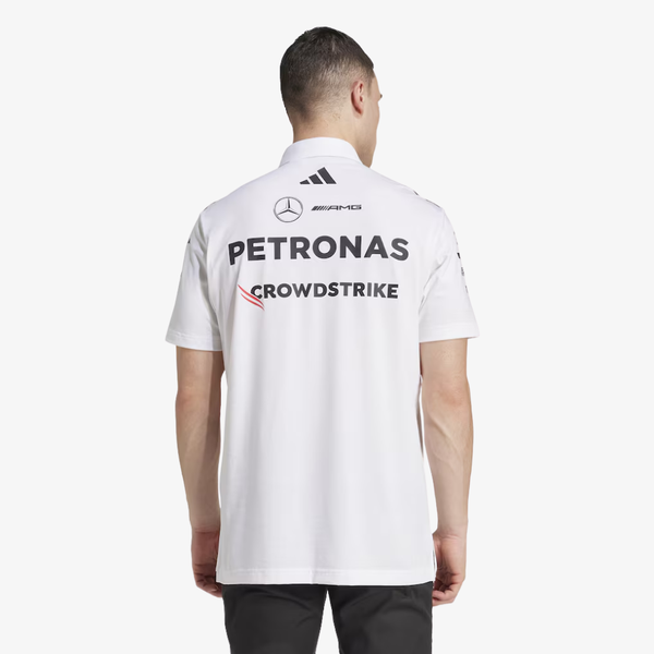 Polo officiel Mercedes-AMG Petronas F1 2025 – Blanc