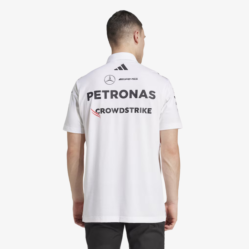 Polo officiel Mercedes-AMG Petronas F1 2025 – Blanc